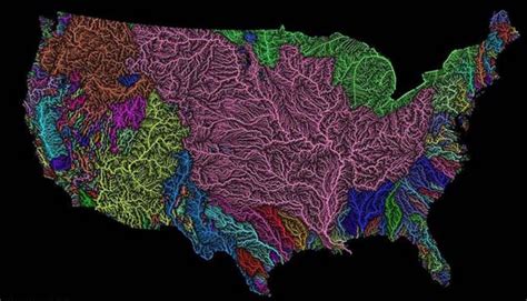 United States Map with Rivers